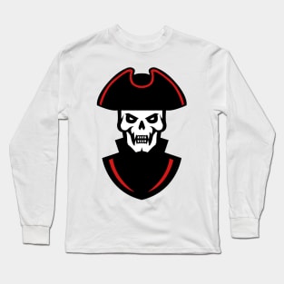 Captain Pirate Skull Face Logo Long Sleeve T-Shirt